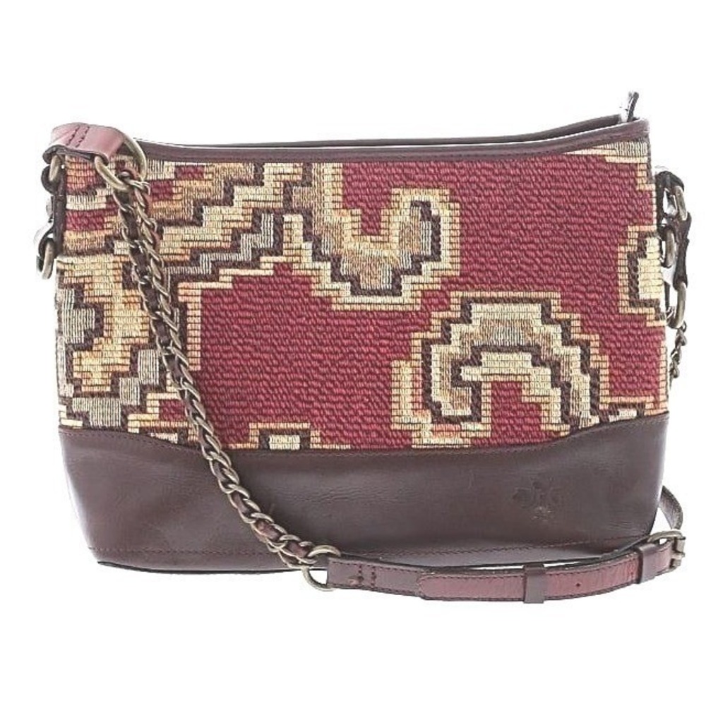 Patricia Nash Salvina Peruvian Tapestry Crossbody Purse Shoulder Bag Burgundy